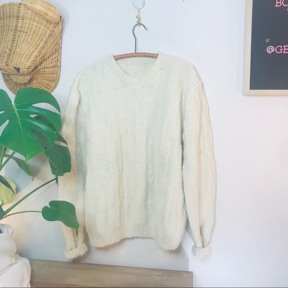 vtg fisherman knit oversized boyfriend sweater - Picture 4 of 8